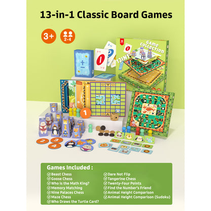 Pinwheel toys Mainan Papan Edukatif Anak (3+) - 10 in 1 Permainan Latihan Logika Fokus & Strategi