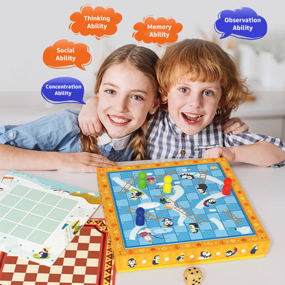 Pinwheel toys Mainan Papan Edukatif Anak (3+) - 10 in 1 Permainan Latihan Logika Fokus & Strategi