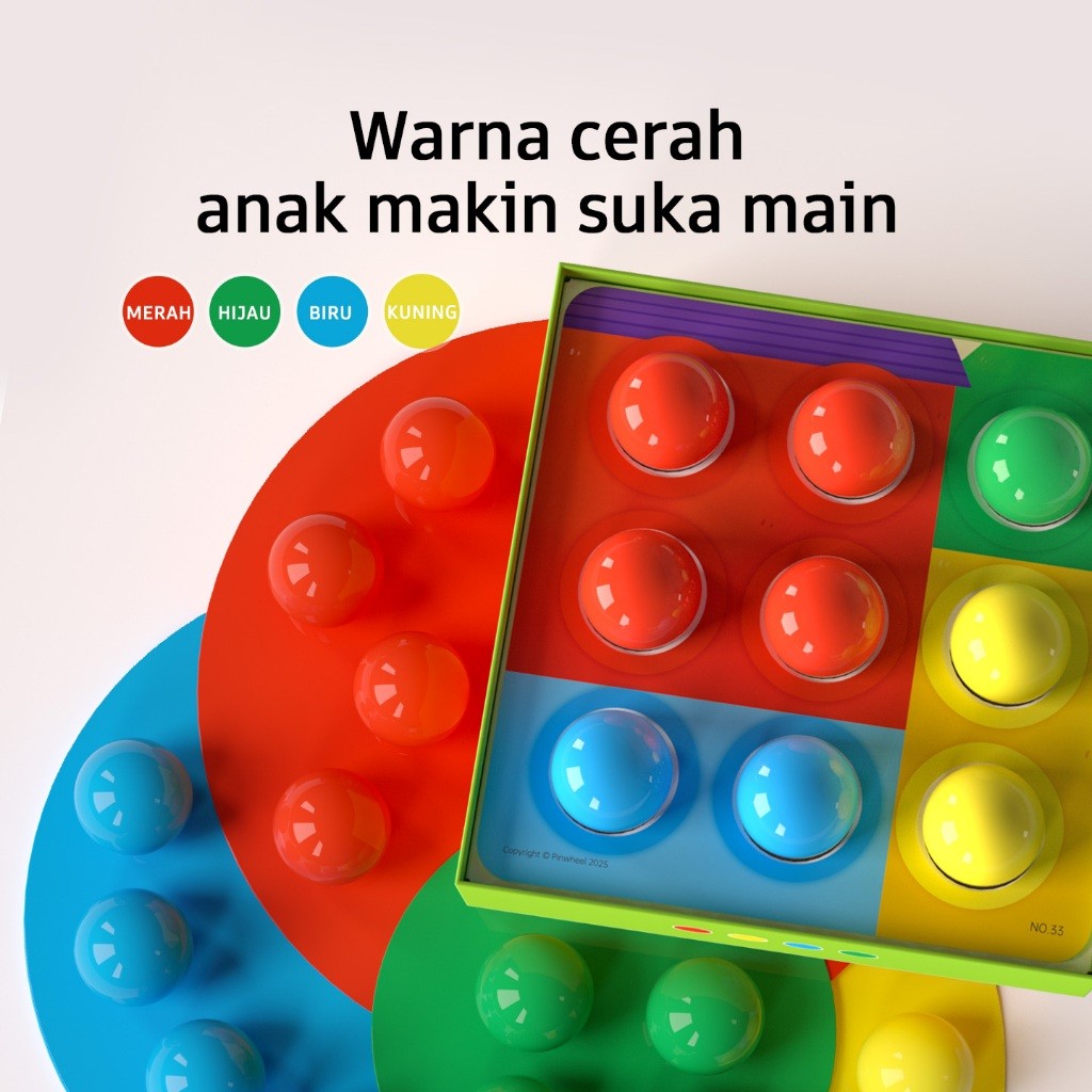 Pinwheel Rainbow Bobo Christmas Bobble Ball Mainan Edukasi Anak 2 Tahun Koordinasi Tangan Mata