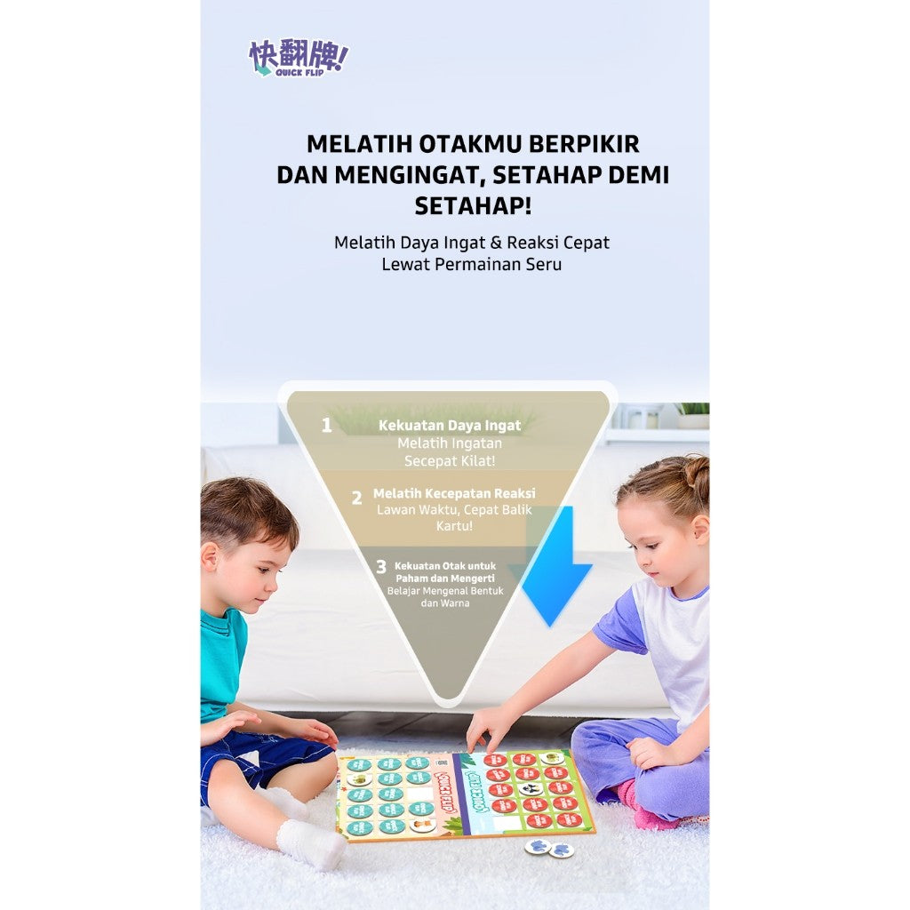 Pinwheel Quick Flip Mainan Edukatif Melatih Daya Ingatan Reaksi Cepat Interaksi Keluarga Anak 3