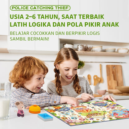 Pinwheel Police Catching Thief Boardgame Mainan Edukatif Latih Fokus Interaksi Keluarga Anak 3 Tahun