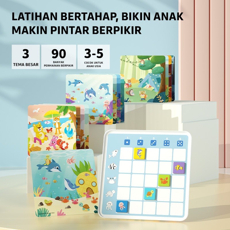 Pinwheel Animal Detective Mainan Edukatif Magnetik Latih Logika Kognisi Anak Usia 3 Tahun Ke Atas