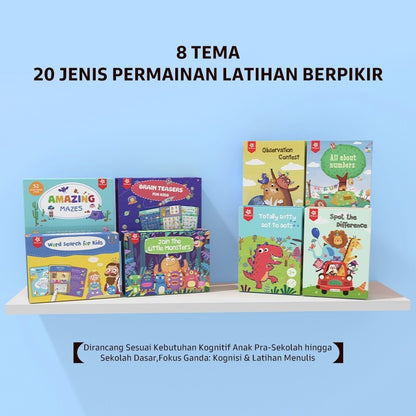 Pinwheel Kartu Latihan Menulis Mengontrol Pensil Wipe Clean Mainan Edukasi Anak TK Usia 3 Tahun Atas