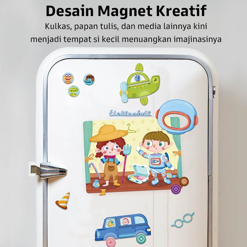 Pinwheel Mainan Magnet Dress Up Edukasi DIY Latih Kreativitas Imajinasi Anak TK 3 Hingga 6 Tahun