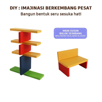 Pinwheel Wood Block Puzzle Mainan Edukasi Balok Kayu Permainan Logika Spasial Usia 3 Tahun Ke Atas