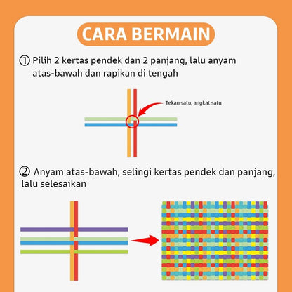 Pinwheel Weaving Craft Art Kerajinan Anyaman Tangan DIY Mainan Edukasi Kreativitas Anak 3 Tahun