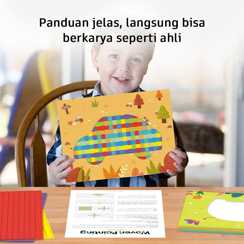Pinwheel Weaving Craft Art Kerajinan Anyaman Tangan DIY Mainan Edukasi Kreativitas Anak 3 Tahun