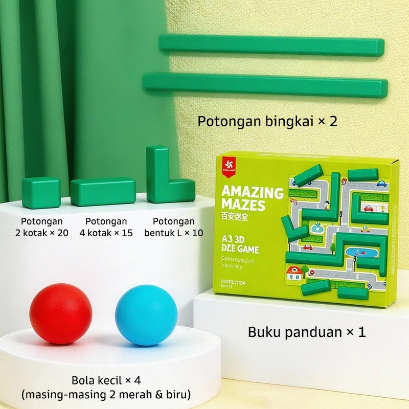 Pinwheel Amazing Mazes Permainan Labirin 3D Edukasi Anak 3 Tahun Ke Atas Latih Konsentrasi Logika