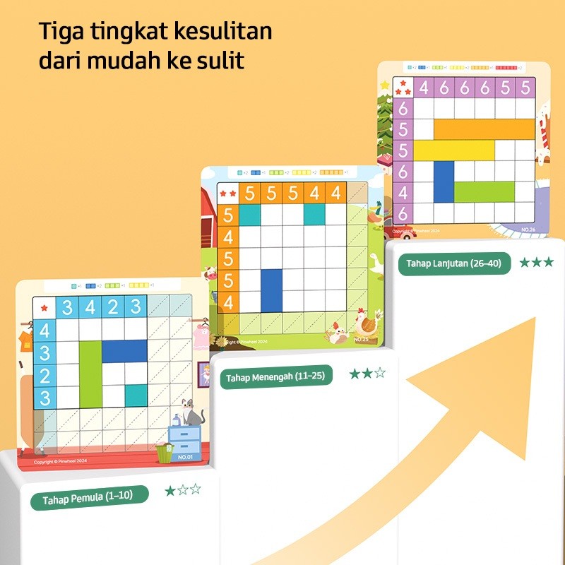 Pinwheel Number Grid Permainan Magnetik Edukasi Latih Logika Matematika Konsentrasi 3 Tahun Ke Atas