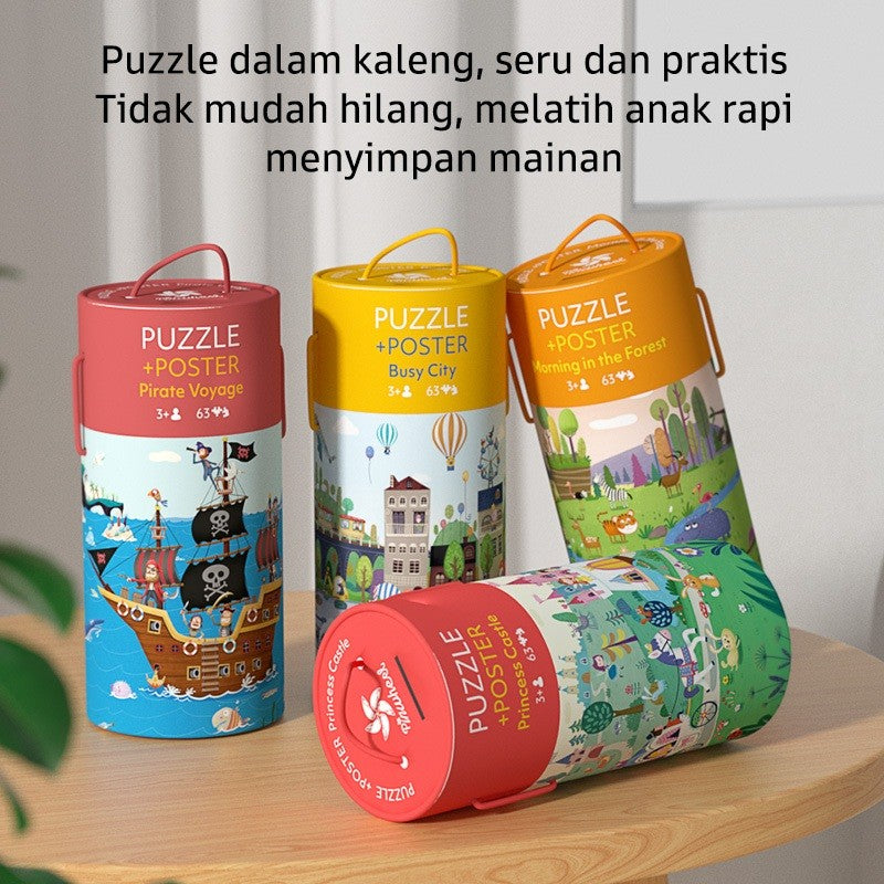 Pinwheel Jigsaw Puzzle 63 Celengan Edukasi Anak Latih Fokus Pengamatan Kreativitas 3 Tahun Ke Atas