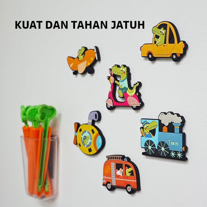 Pinwheel Fridge Magnet Kulkas 3D Sensori Binatang Kartun Transportasi Mainan Edukasi Anak Usia Dini
