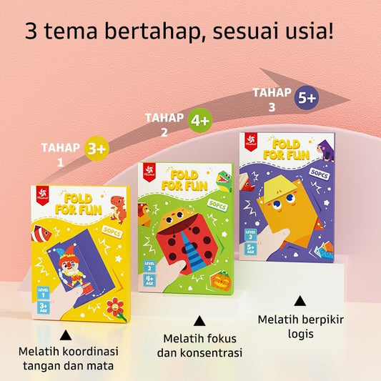 Pinwheel Fold for Fun Mainan DIY Lipat Kertas Anak Edukasi Kreativitas Seni Kreasi 3 Tahun Ke Atas