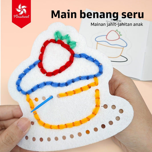 Pinwheel Fun with Yarn Threading Mainan Edukasi Montessori Mengait Benang Anak 3 Tahun Ke Atas