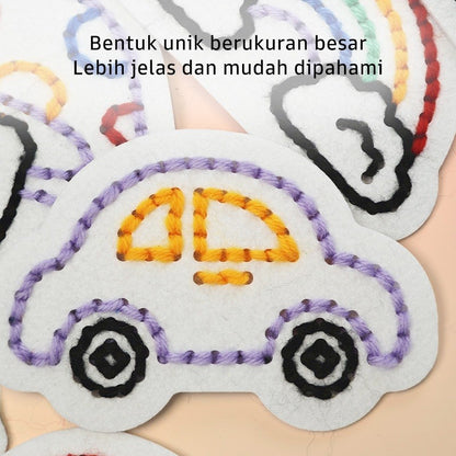 Pinwheel Fun with Yarn Threading Mainan Edukasi Montessori Mengait Benang Anak 3 Tahun Ke Atas