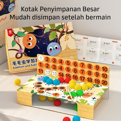 Pinwheel Mainan Edukasi Matematika Penjumlahan Pengurangan Ulat Bulu Anak TK Usia 3 Hingga 6 Tahun
