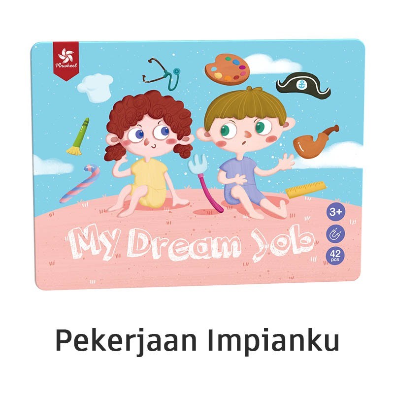 Pinwheel Mainan Magnet Dress Up Edukasi DIY Latih Kreativitas Imajinasi Anak TK 3 Hingga 6 Tahun