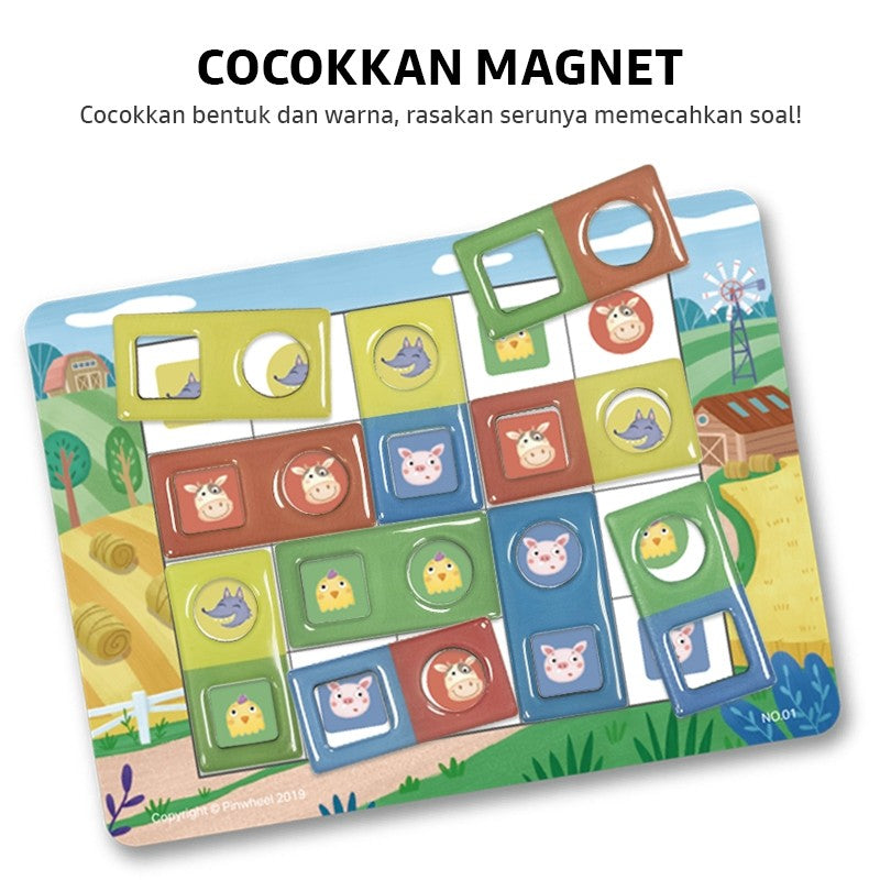 Pinwheel Magnet Cocok Cocokan Around the World Mainan Edukasi Latih Wawasan Anak TK 3 Hingga 6 Tahun