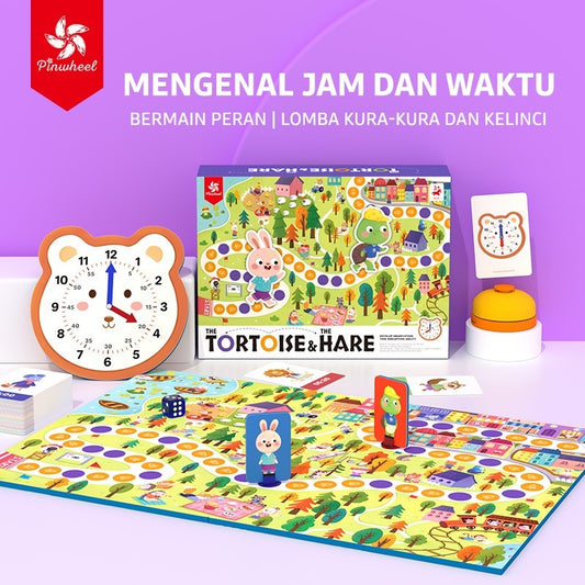 Pinwheel Permainan Lomba Kura-kura dan Kelinci Mainan Edukasi Interaksi Orang Tua Anak Usia 3 Tahun