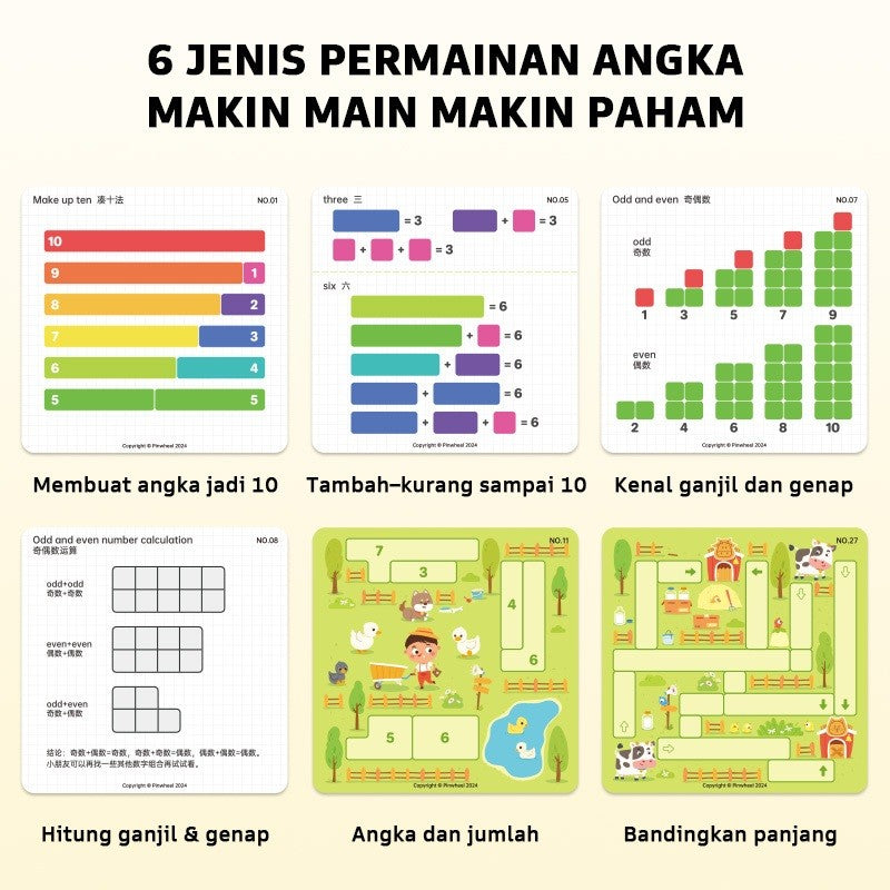 Pinwheel Math Magnetic Blocks Edukasi Latih Matematika Logika Angka Konsentrasi 3 Tahun Ke Atas