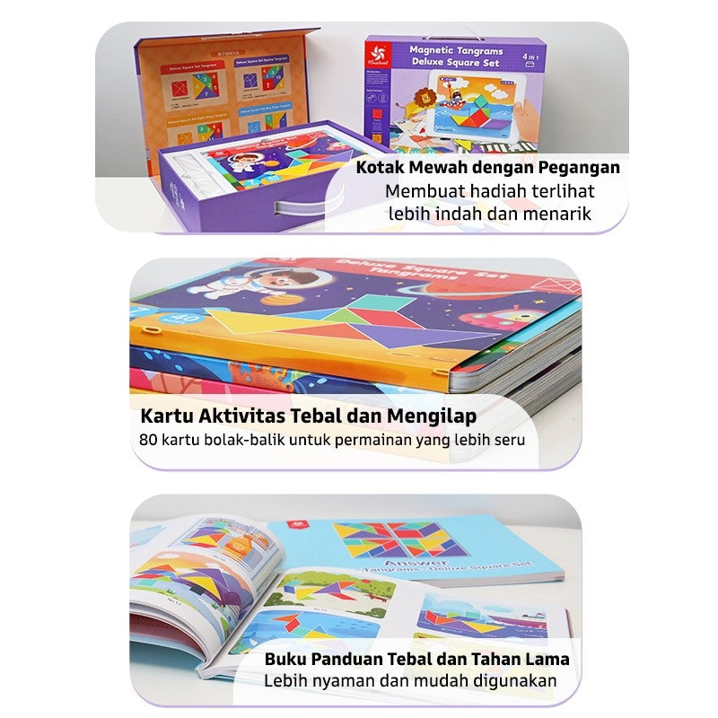 Pinwheel Magnetic Tangrams Deluxe Set Permainan Edukasi Latih Imajinasi Logika 3 Tahun Ke Atas