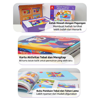 Pinwheel Magnetic Tangrams Deluxe Set Permainan Edukasi Latih Imajinasi Logika 3 Tahun Ke Atas