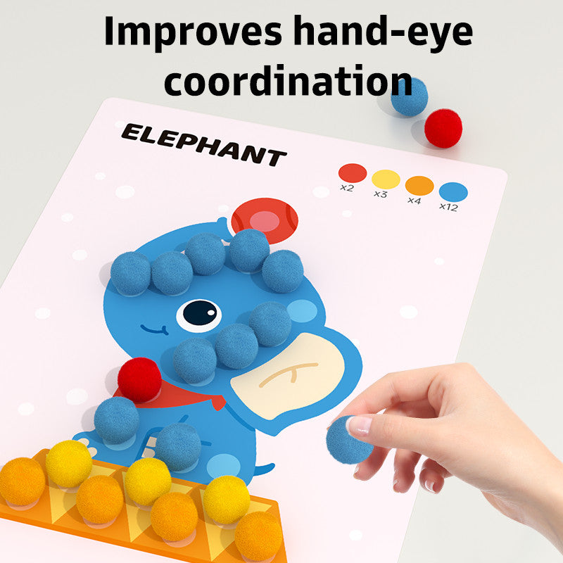 Pinwheel Fur Ball Sticking Art Mainan Edukasi Anak PomPom DIY Stiker Menempel Kreatif Usia 3 Tahun