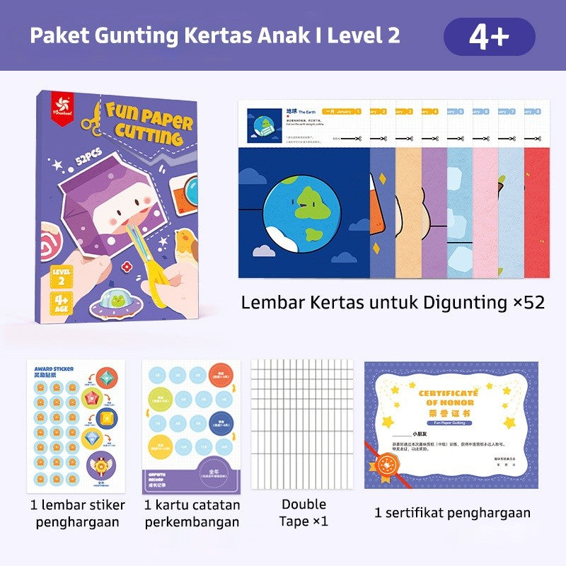 Pinwheel Fun Paper Cutting Mainan DIY Edukasi Gunting Kertas Anak 3 Tahun Ke Atas Latihan Motorik