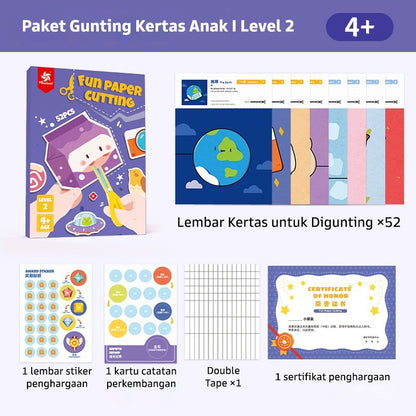Pinwheel Fun Paper Cutting Mainan DIY Edukasi Gunting Kertas Anak 3 Tahun Ke Atas Latihan Motorik