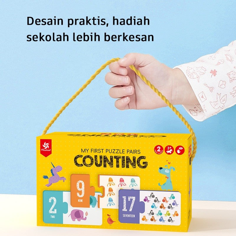 Pinwheel My First Puzzle Pairs Mainan Edukatif Dua Sisi Belajar Huruf Angka Bahasa Inggris Hewan