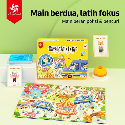 Pinwheel Police Catching Thief Boardgame Mainan Edukatif Latih Fokus Interaksi Keluarga Anak 3 Tahun