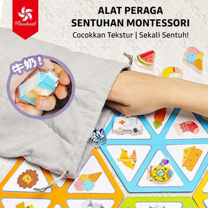 Pinwheel Touch and Match Mainan Sensorik Montessori Latihan Sentuh Cocokkan Usia 2 Tahun Ke Atas
