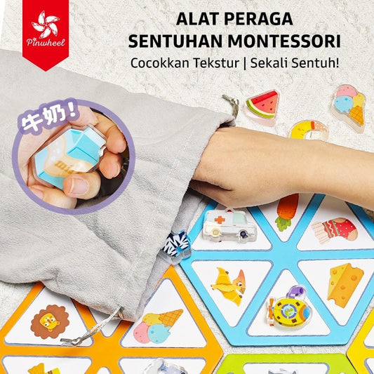Pinwheel Touch and Match Mainan Sensorik Montessori Latihan Sentuh Cocokkan Usia 2 Tahun Ke Atas