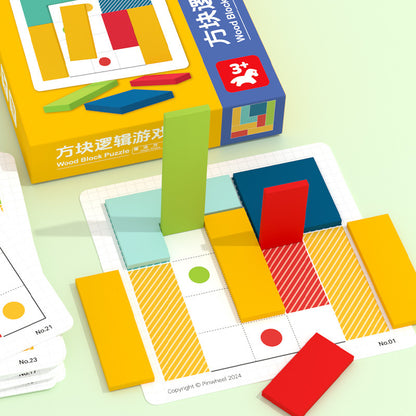 Pinwheel Wood Block Puzzle Mainan Edukasi Balok Kayu Permainan Logika Spasial Usia 3 Tahun Ke Atas