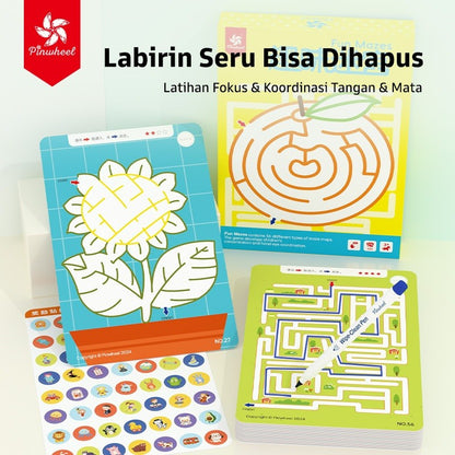 Pinwheel Fun Mazes Permainan Labirin Edukasi Anak Bisa Dihapus Usia 3 Tahun Ke Atas Latih Koordinasi
