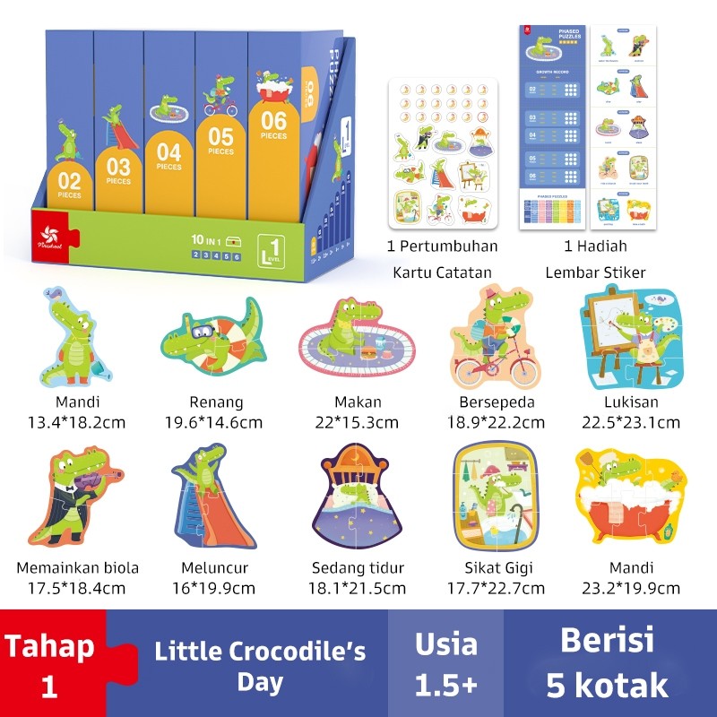 Pinwheel Phased Puzzle Anak Bertingkat Edukasi Melatih Fokus Motorik Halus Usia 1.5 Tahun Ke Atas
