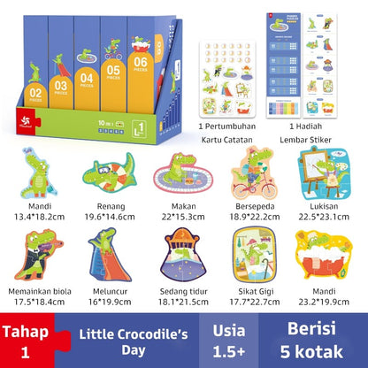 Pinwheel Phased Puzzle Anak Bertingkat Edukasi Melatih Fokus Motorik Halus Usia 1.5 Tahun Ke Atas