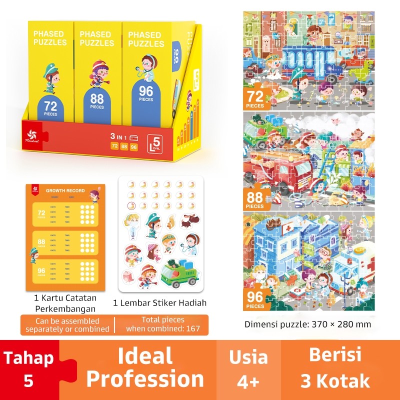 Pinwheel Phased Puzzle Anak Bertingkat Edukasi Melatih Fokus Motorik Halus Usia 1.5 Tahun Ke Atas