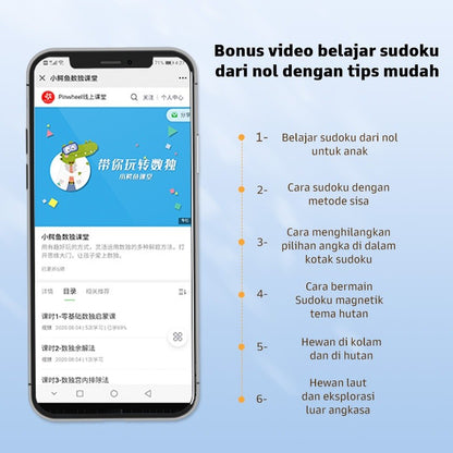 Pinwheel Sudoku Logic Game Mini Mainan Edukatif Magnetik Tema Hewan Latih Logika Fokus Anak 3 Tahun