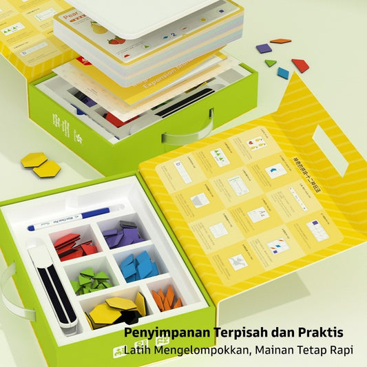 Pinwheel Magnetic Geometry Puzzle Balok Magnetik Mainan Edukasi Geometri Anak TK Usia 3 Tahun Atas