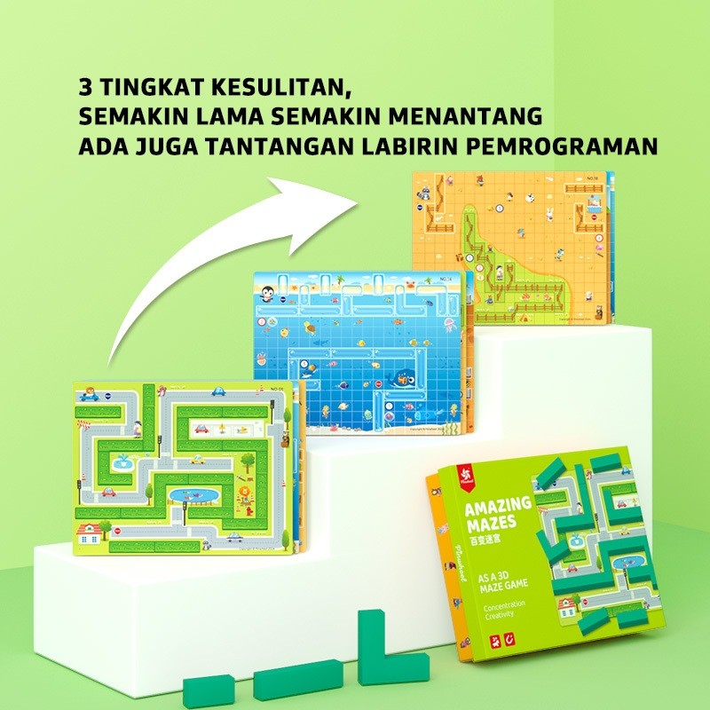 Pinwheel Amazing Mazes Permainan Labirin 3D Edukasi Anak 3 Tahun Ke Atas Latih Konsentrasi Logika