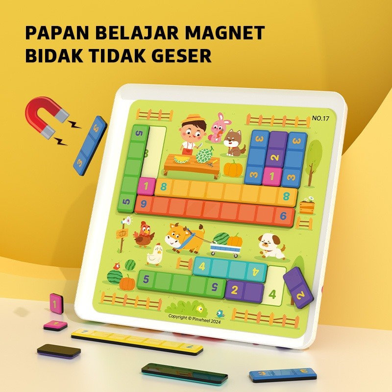 Pinwheel Math Magnetic Blocks Edukasi Latih Matematika Logika Angka Konsentrasi 3 Tahun Ke Atas