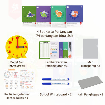 Pinwheel Time Camp Paket Latihan Belajar Jam Waktu Mainan Edukasi Anak TK SD Usia 4 Hingga 8 Tahun