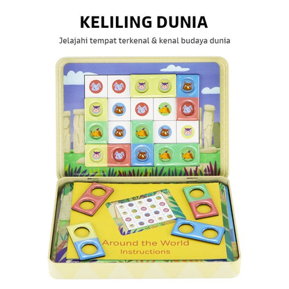 Pinwheel Magnet Cocok Cocokan Around the World Mainan Edukasi Latih Wawasan Anak TK 3 Hingga 6 Tahun