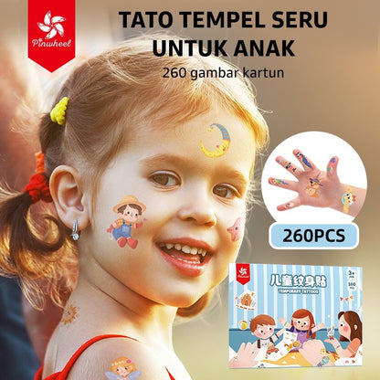 Pinwheel Temporary Tattoos Tato Sementara Anak Aman Tahan Air Mudah Dibersihkan Usia 3 Tahun Ke Atas