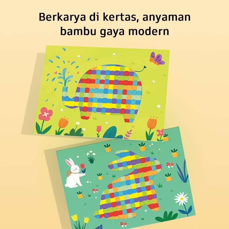 Pinwheel Weaving Craft Art Kerajinan Anyaman Tangan DIY Mainan Edukasi Kreativitas Anak 3 Tahun