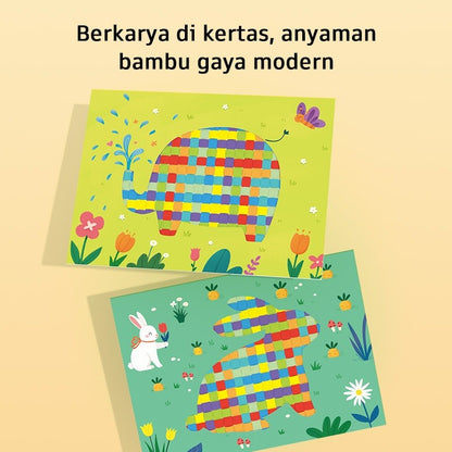 Pinwheel Weaving Craft Art Kerajinan Anyaman Tangan DIY Mainan Edukasi Kreativitas Anak 3 Tahun