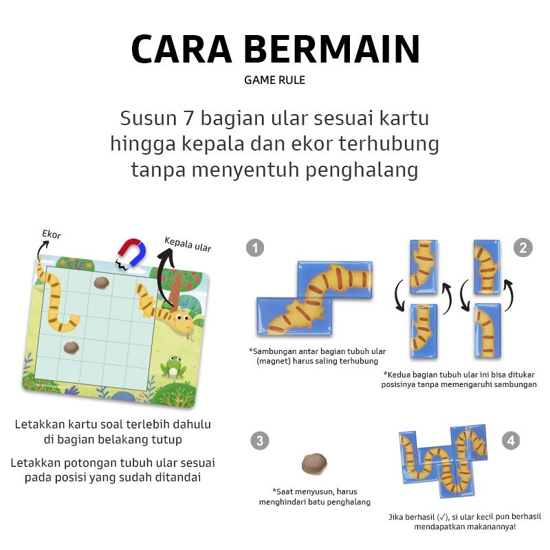 Pinwheel Help Little Snake Permainan Magnetik Ular Edukasi Latih Berpikir Koordinasi Tangan Mata