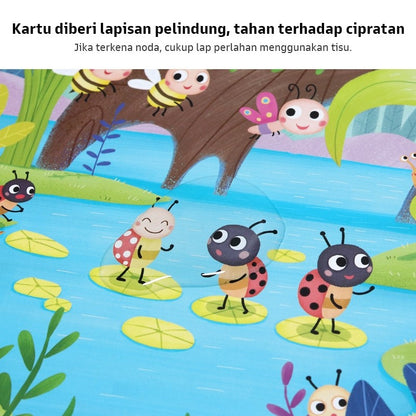 Pinwheel Mainan Edukasi Papan Kayu Seri Hewan Latih Warna Angka Logika Motorik Halus 3 Tahun Ke Atas