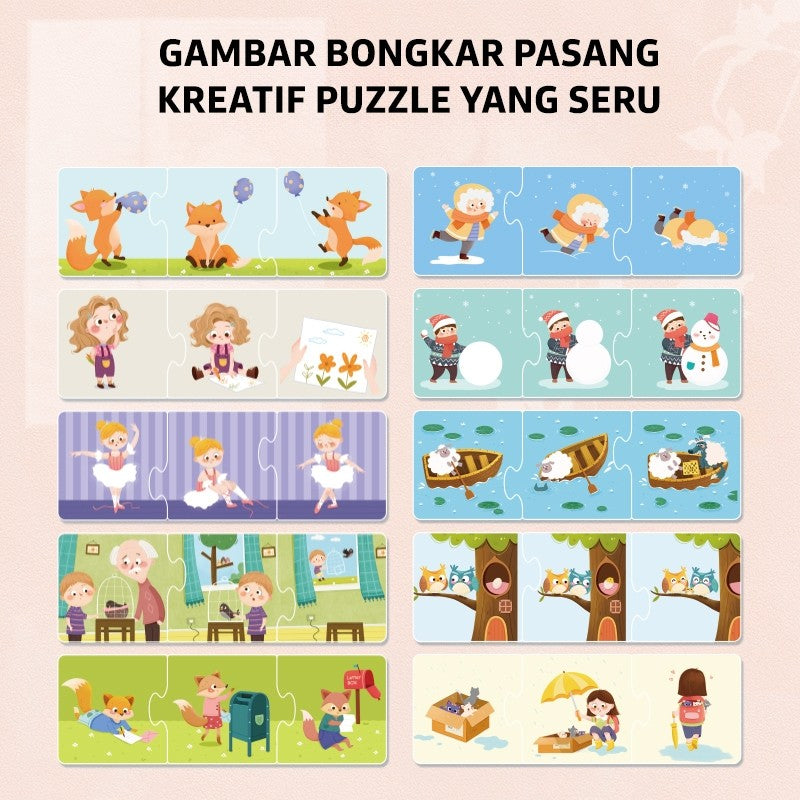 Pinwheel Educational Matching Puzzle Latih Pengenalan Hewan Lawan Kata Motorik Halus 3 Tahun Ke Atas
