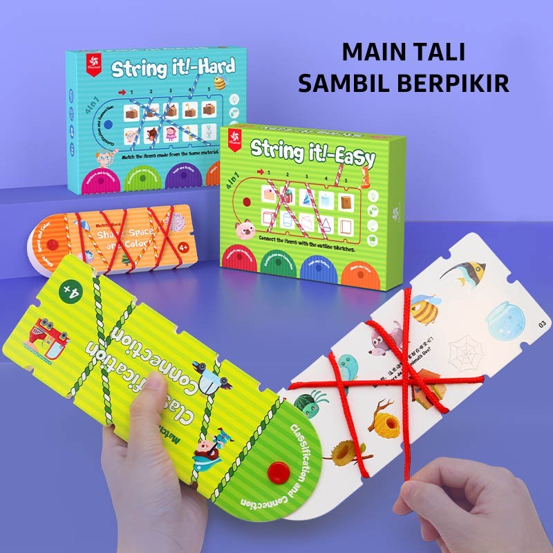 Pinwheel String It Mainan Tali Edukasi Latih Logika Pengamatan Koordinasi Tangan Mata Anak 3 Tahun